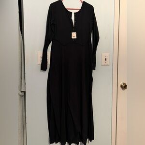 Free People Beach Elegant Black Maxi Dress